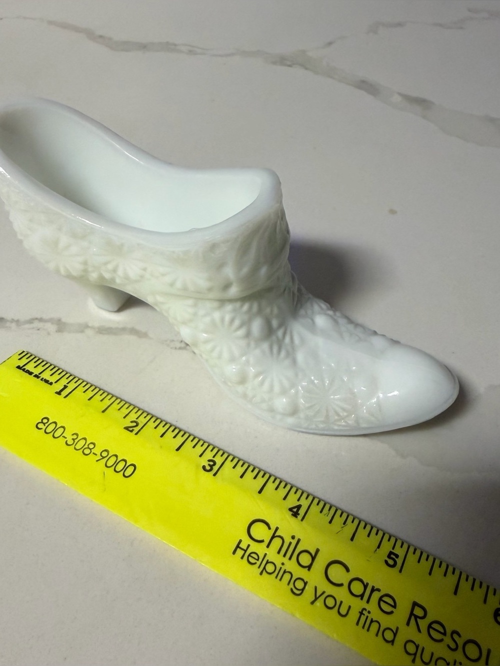Milk Glass Slipper